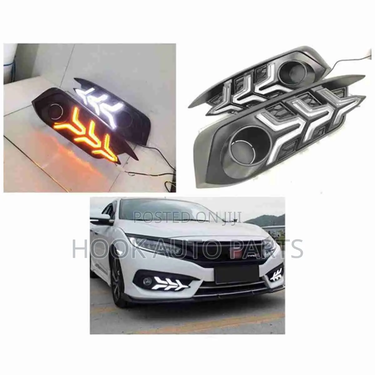 Honda Civic 2016, 2017, 2018, 2019 Arrow LED Front Fog Light Cover