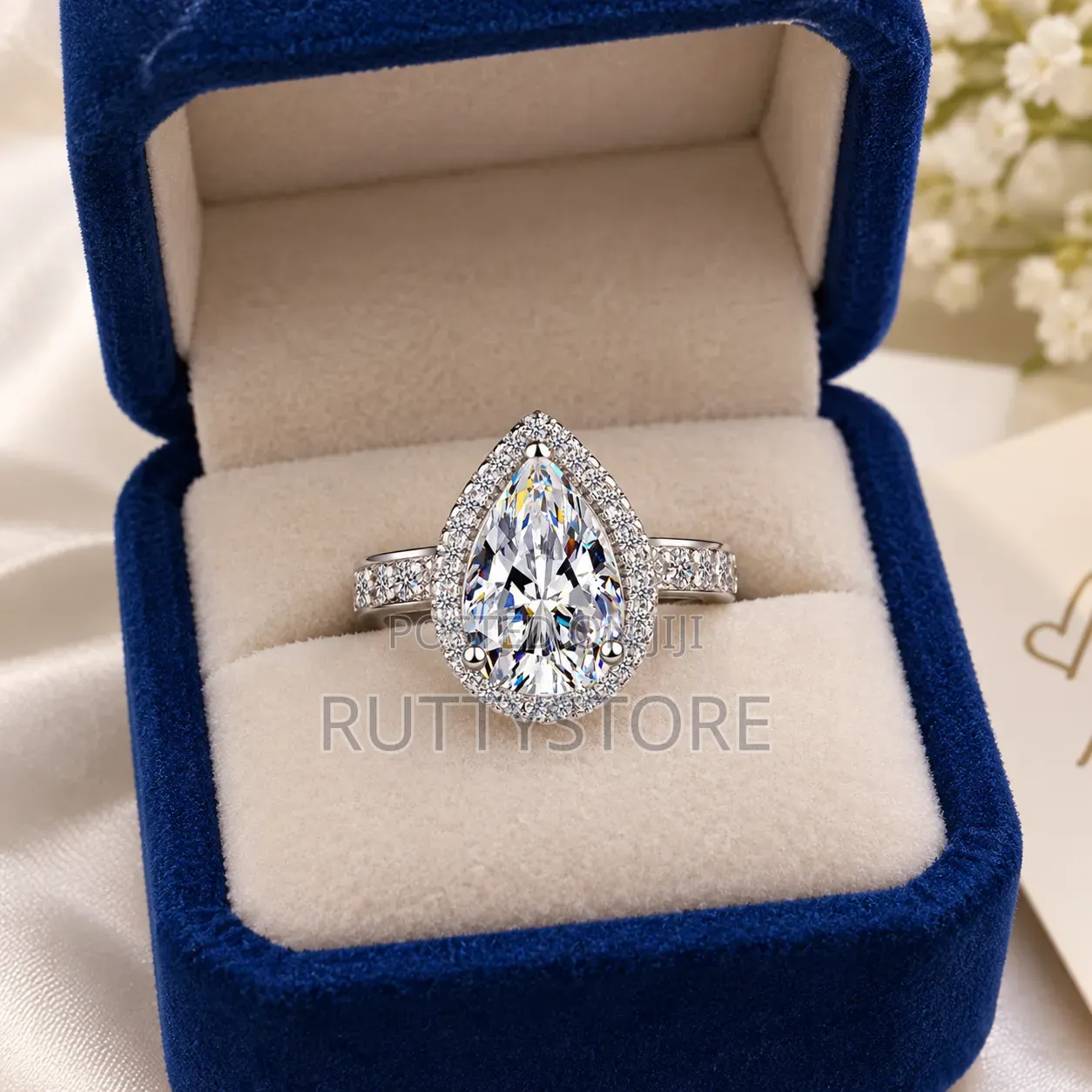 Pear-Shaped Stunning Engagement Ring (ADJUSTABLE SIZE)