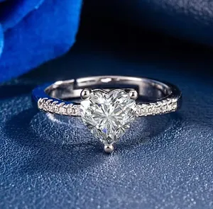 Heart Shaped 925 Sterling Engagement Ring (Adjustable)