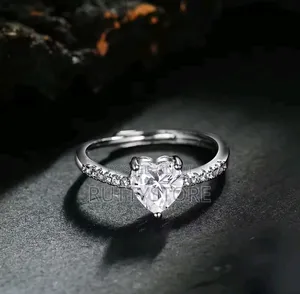 Heart Shaped 925 Sterling Engagement Ring (Adjustable)
