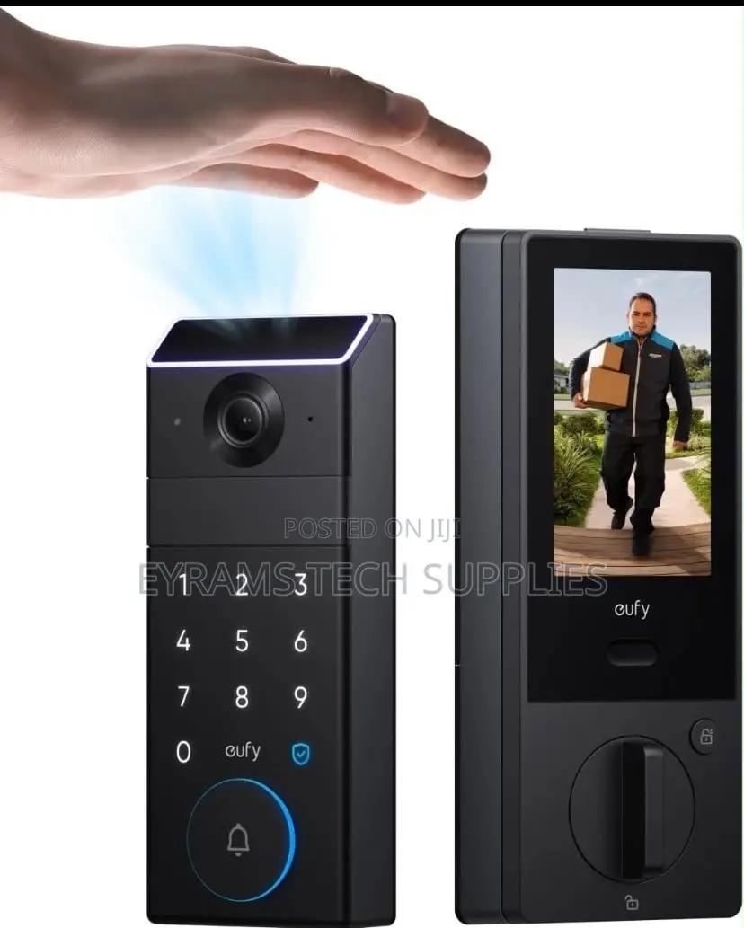 Eufy FamiLock S3 Max Smart Deadbolt, Palm Vein 2K Cam