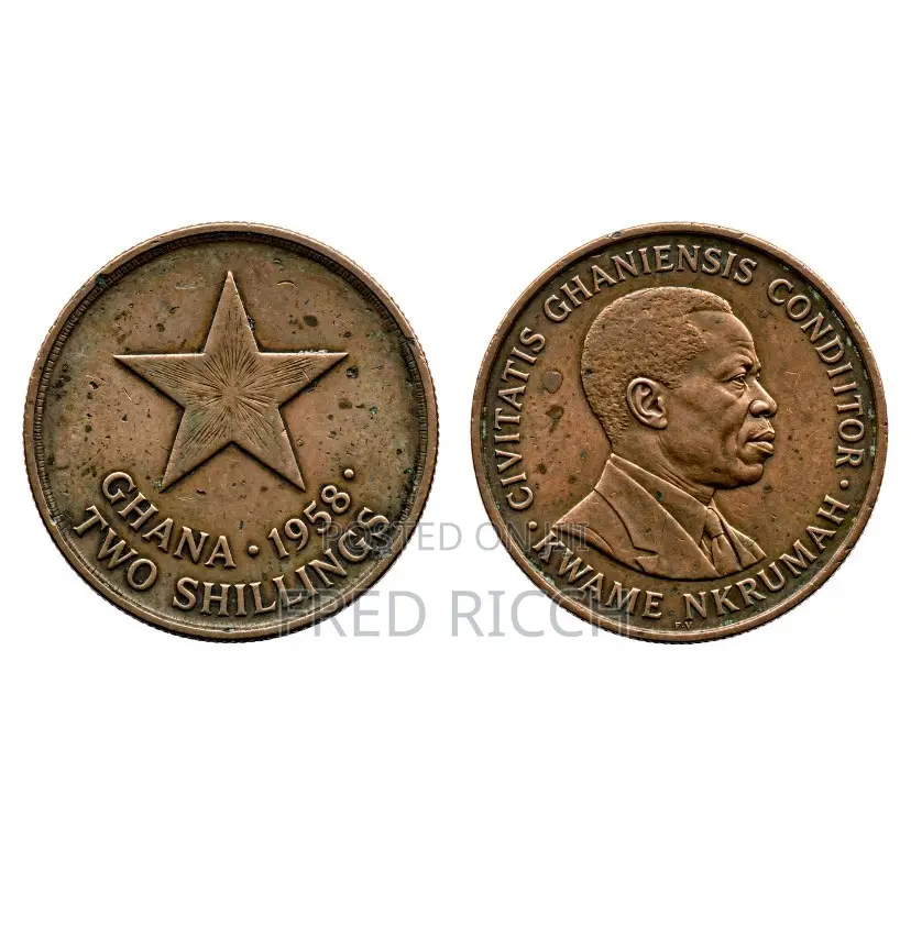100% Original 1958 Ghana Two Shillings Kwame Nkrumah Coins -Lot of 10