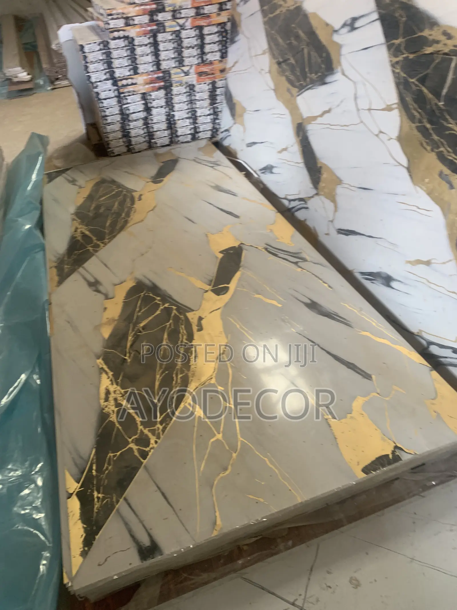 Modern High Gloss UV Marble Sheet Waterproof PVC Wall Tiles