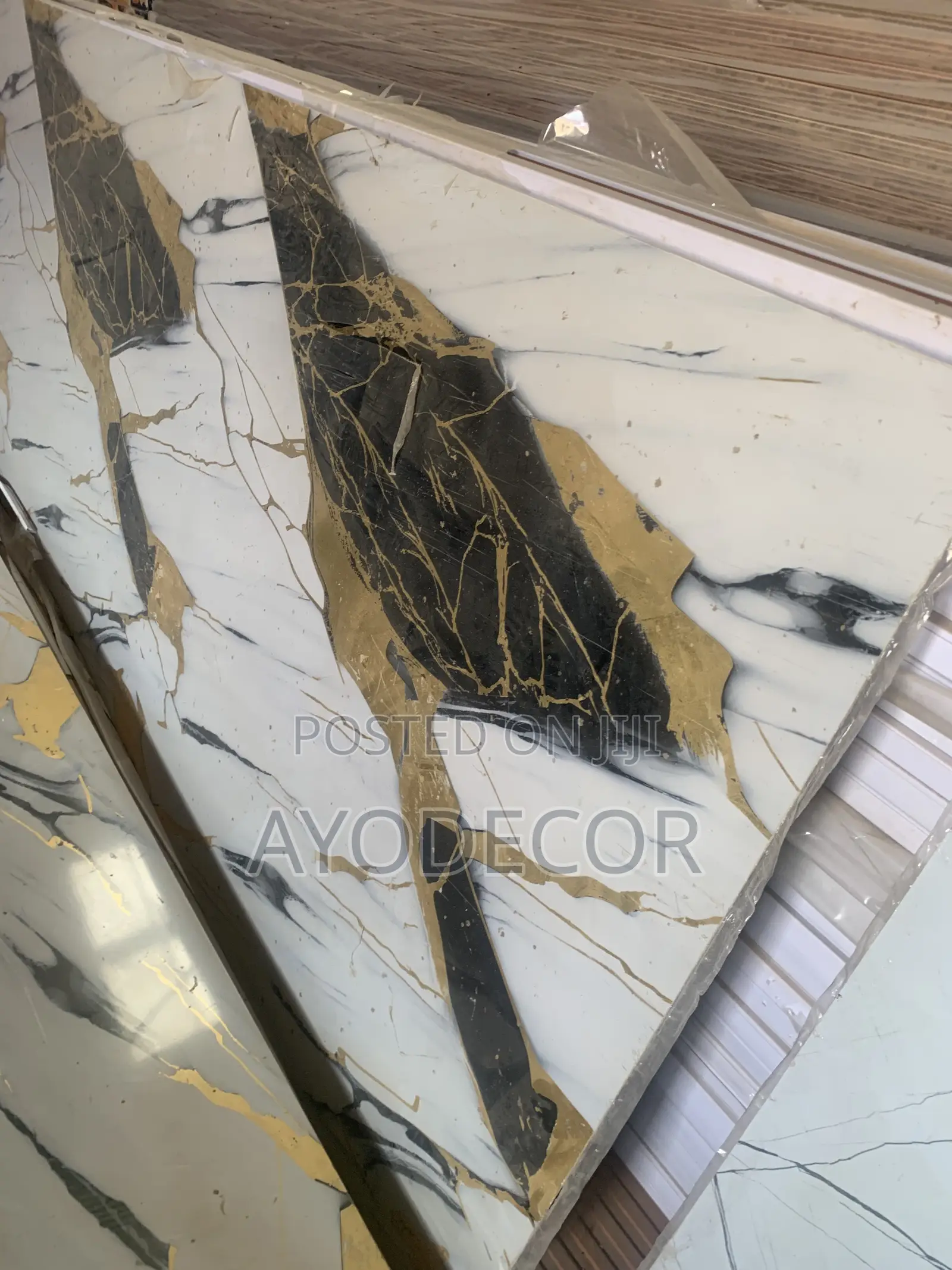 Modern High Gloss UV Marble Sheet Waterproof PVC Wall Tiles