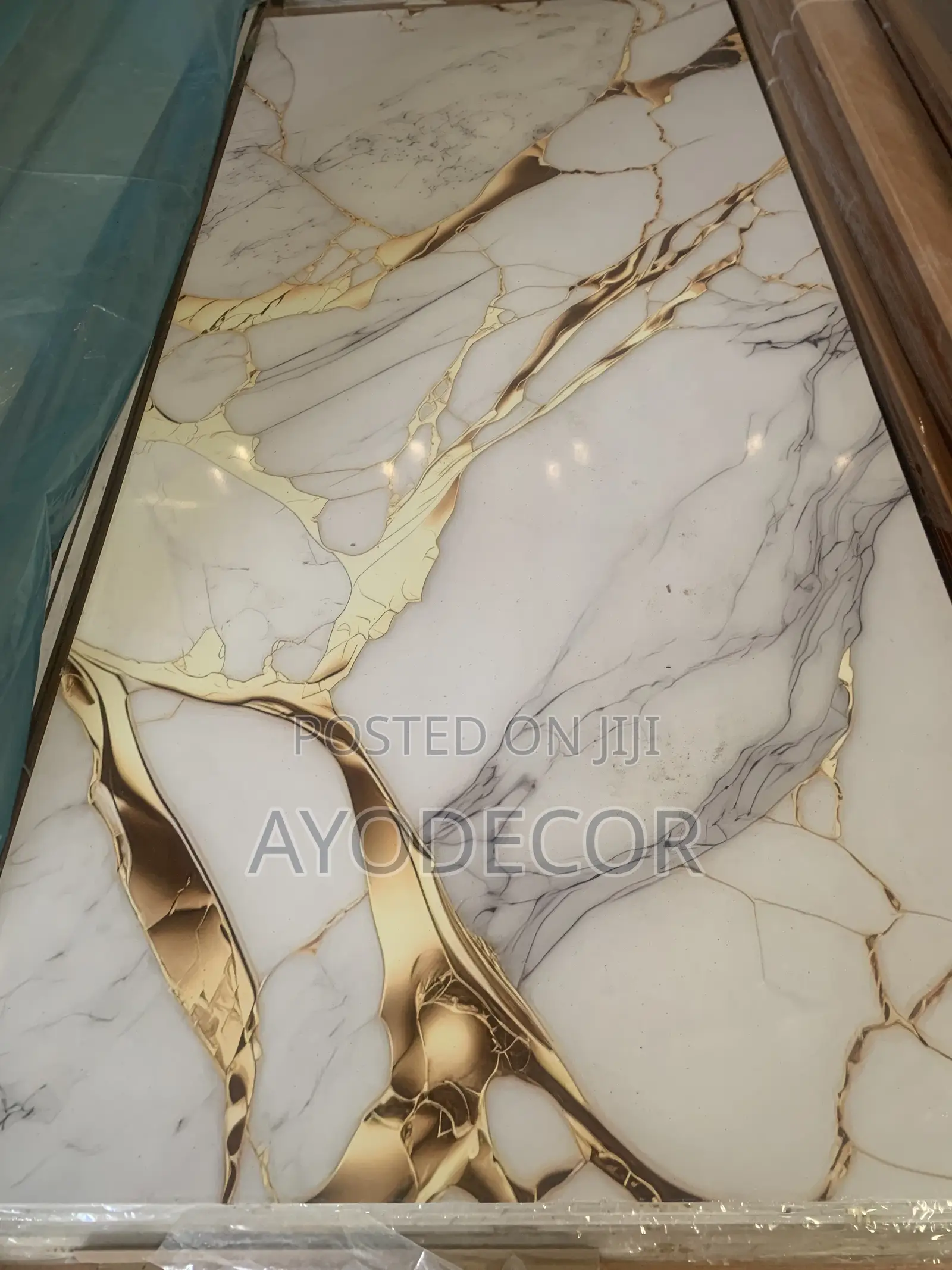 Modern High Gloss UV Marble Sheet Waterproof PVC Wall Tiles