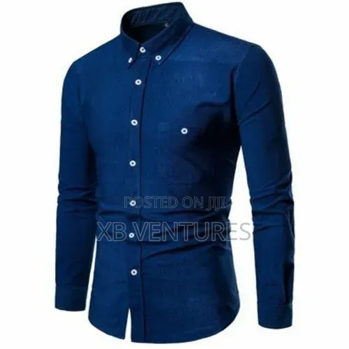 Formal Long Sleeve Vintage Casual Shirts - Blue