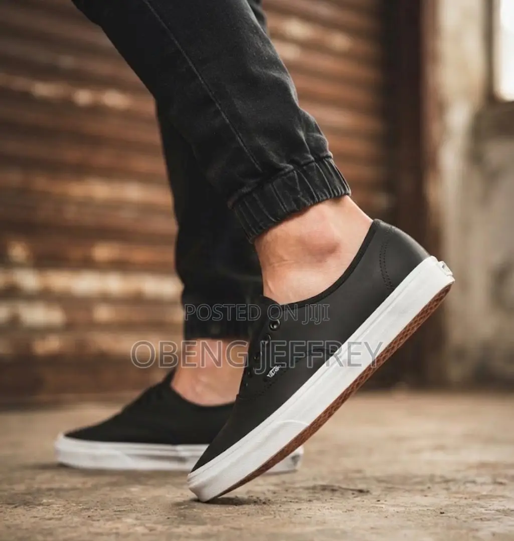 Original Vans Authentic Leather White Sole Black Upper