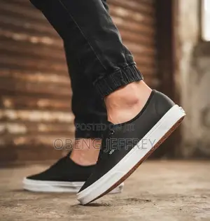 Original Vans Authentic Leather White Sole Black Upper