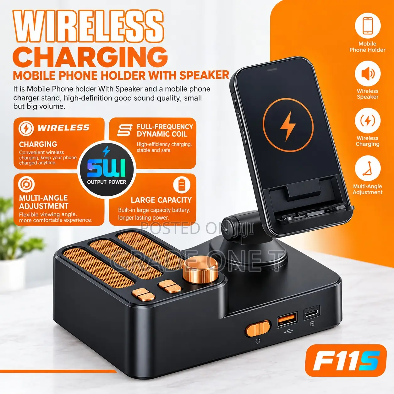 Wireless Charger With Portable Bluetooth Speaker