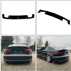 Audi A3 8V (2013-2016) Gloss Black Rear Bumper Diffuser Lip