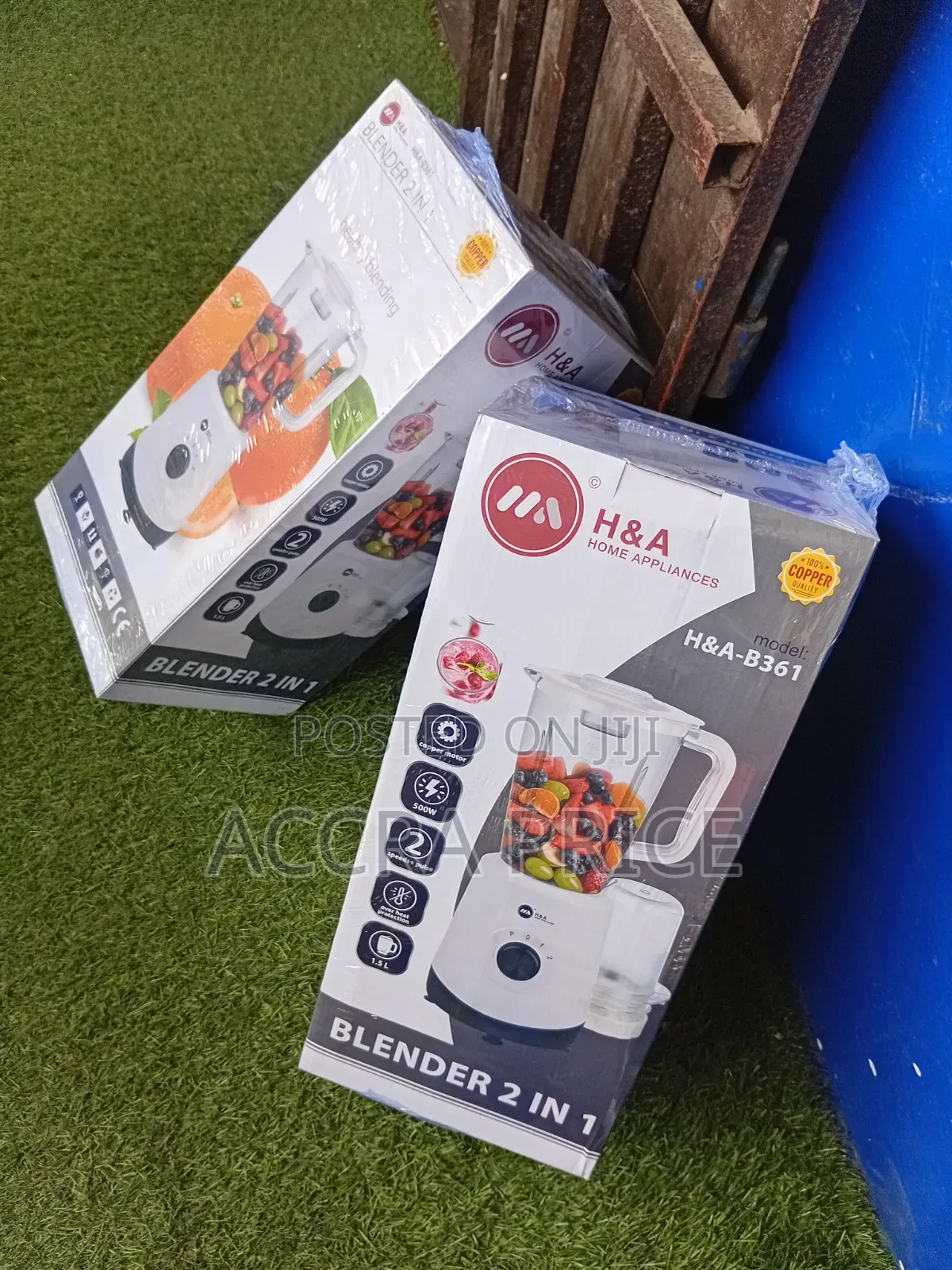 NON _Slip Feet _H&A 2 IN1 Blender 100 % Copper Motor With Fuse