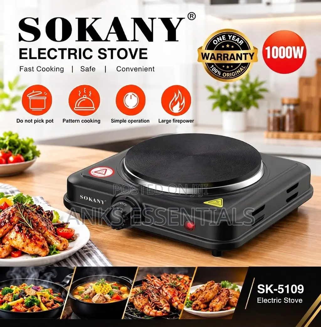 Sokany 1000W Single Burner Hot Plate Cooker SK-5109