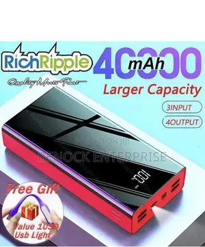 BENOCK 40000mAh Power Bank, Strong Battery, Lasts Over a Month