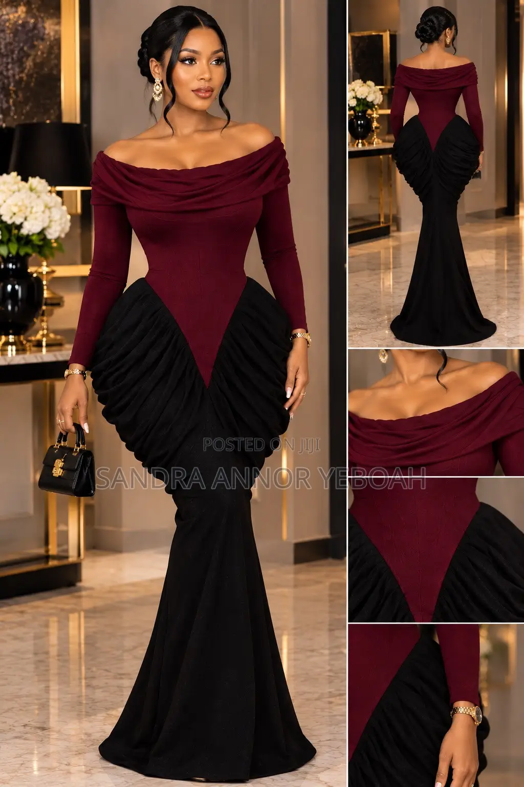 Elegant Contrast Gown