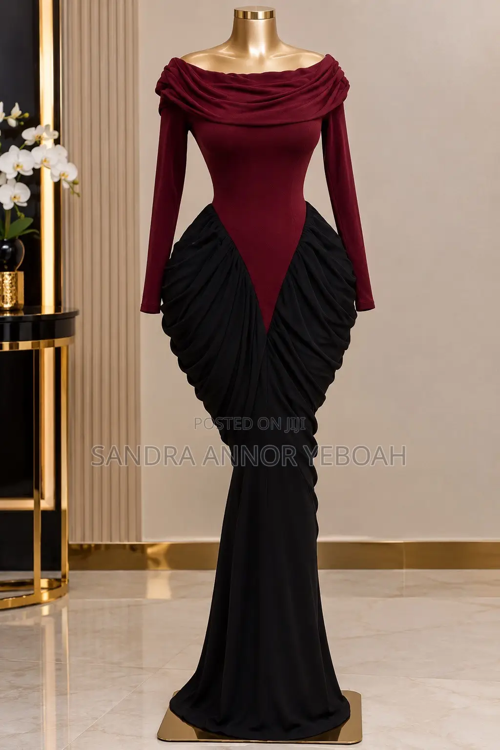 Elegant Contrast Gown