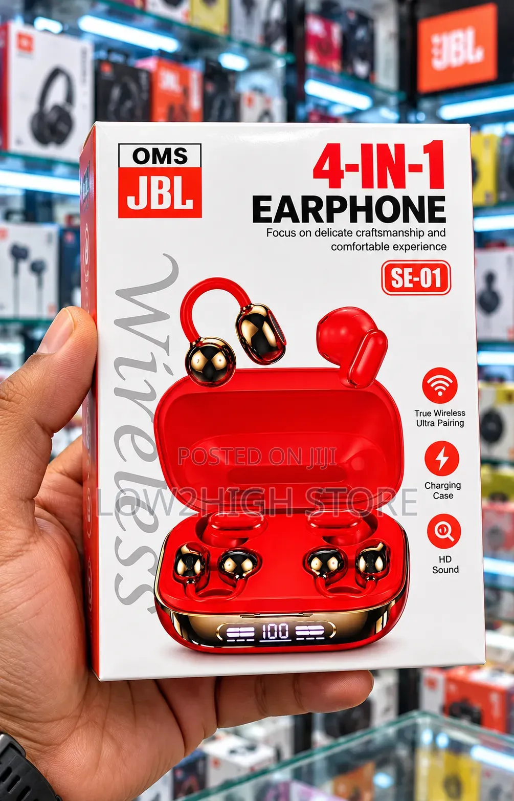 4-in-1 Hybrid Open-Ear & in-Ear TWS Bluetooth Earbuds - Low2High