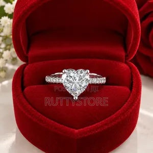 Heart Shaped 925 Sterling Engagement Ring (Adjustable)