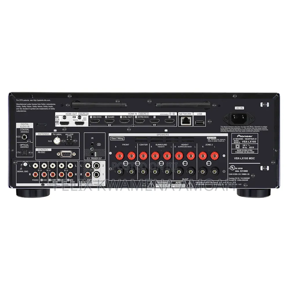 Pioneer ELITE VSX-LX105 7.2 Channel 8K Receiver Bluetooth,Airplay,Wifi