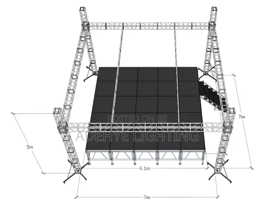 Platform,Trusses, Lighting System and Led Screen Pannels for Rentals