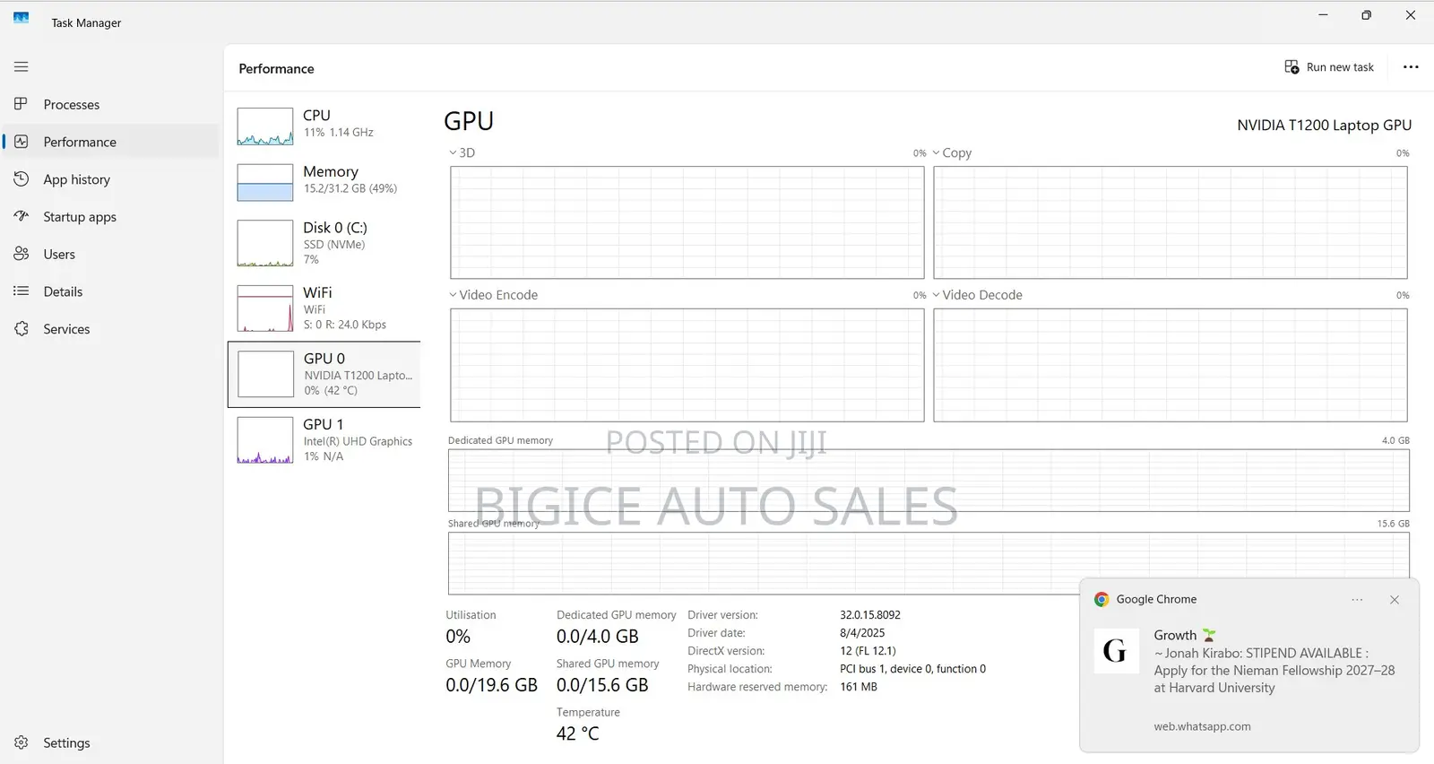 Laptop Dell Precision 7560 32GB Intel Core i7 SSD 512GB