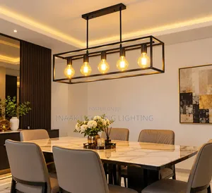 Modern 5-Lights Black Rectangular