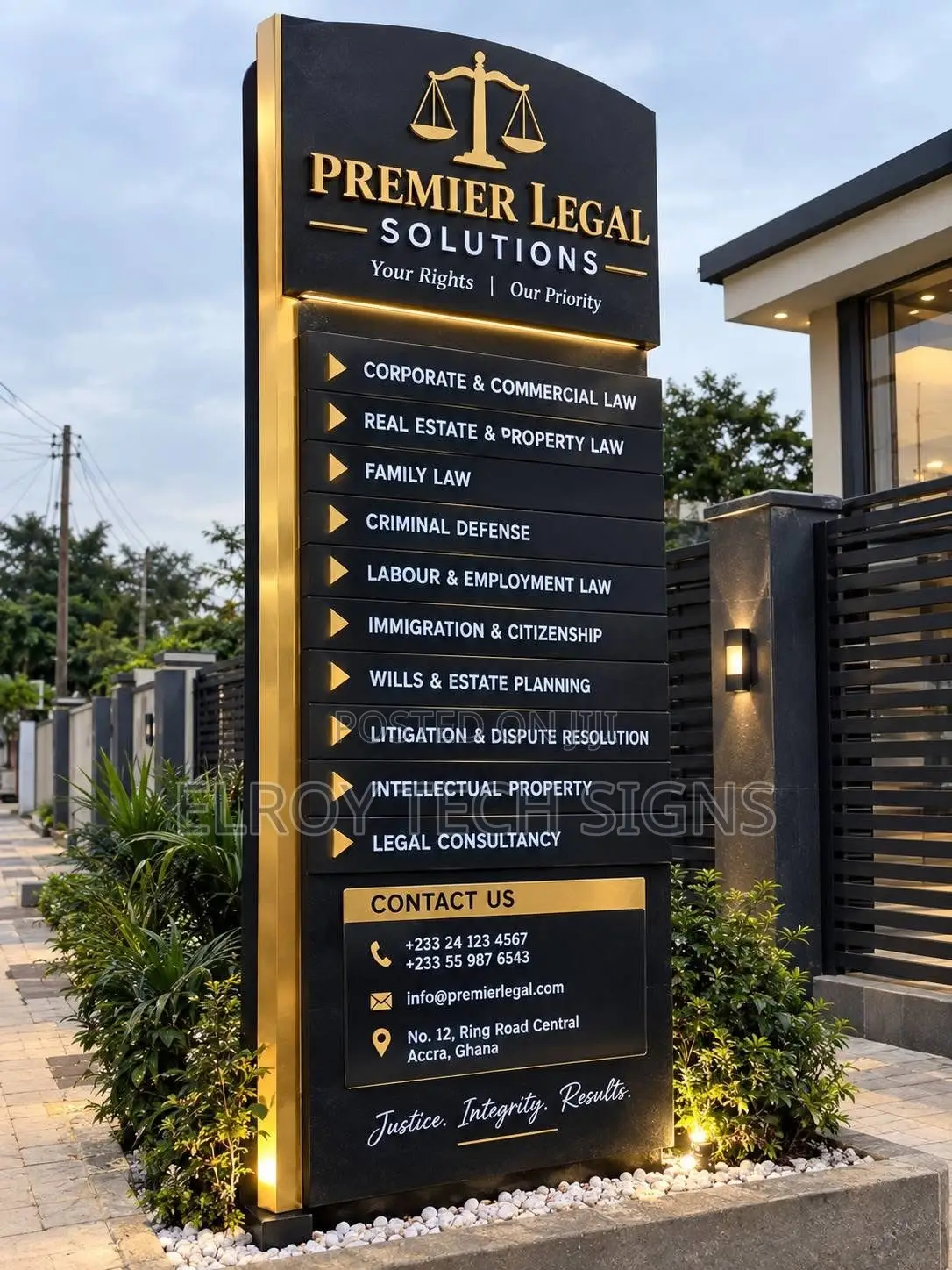 Pylon Signboard for Estates, Hotels, Law Firms & Companies