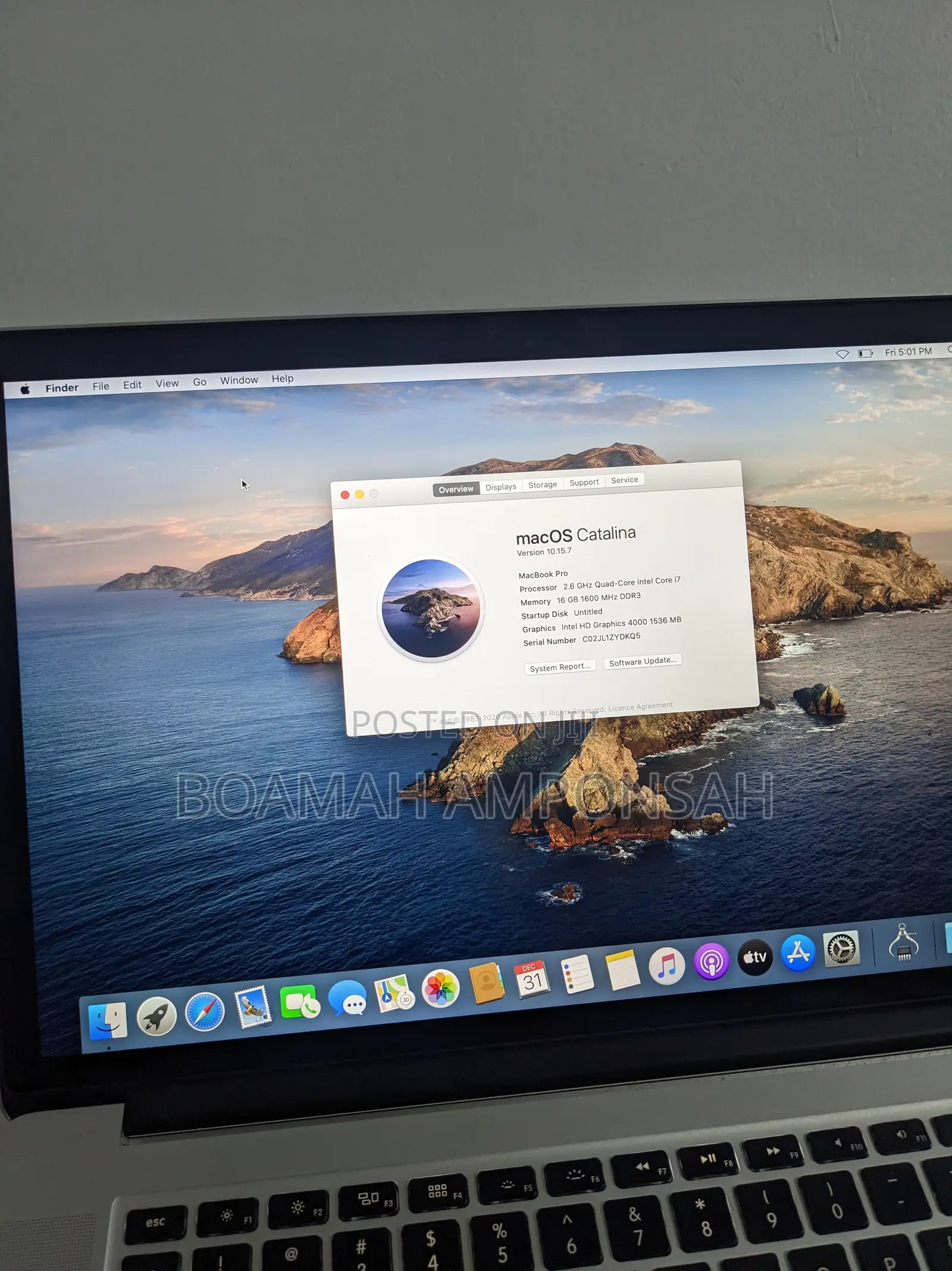 Laptop Apple MacBook Pro 2012 16GB Intel Core i7 SSD 512GB