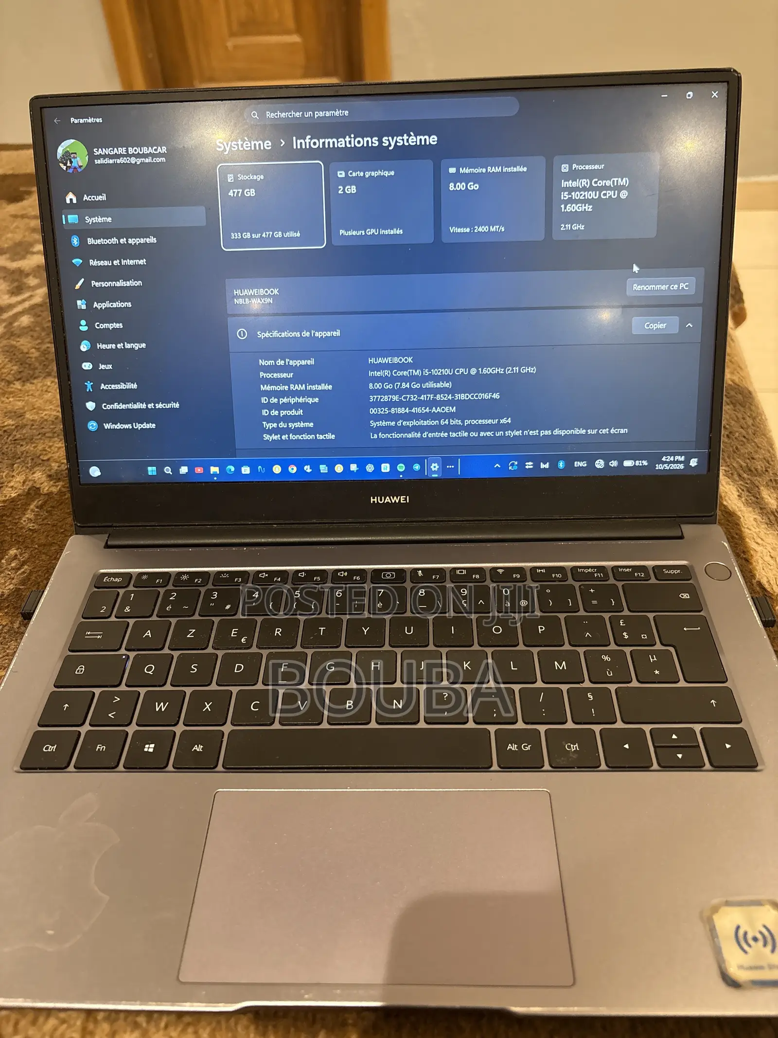 Laptop Huawei MateBook D 14 8GB Intel Core i5 SSD 500GB