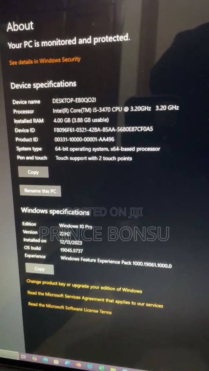 Desktop Computer HP 4GB Intel Core i5 HDD 256GB