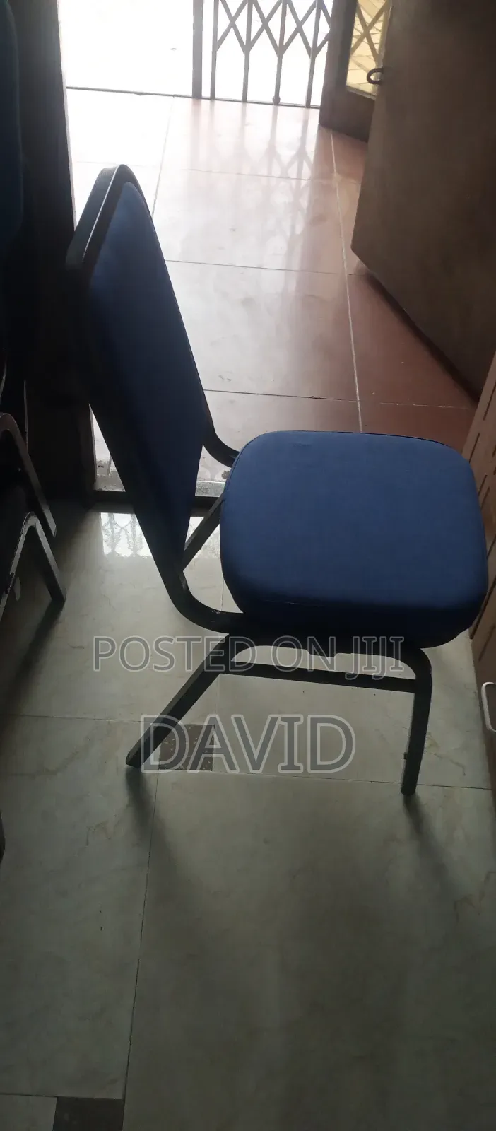 Blue Banquet Conference Chair Church Hall Event Chair Strong Metal