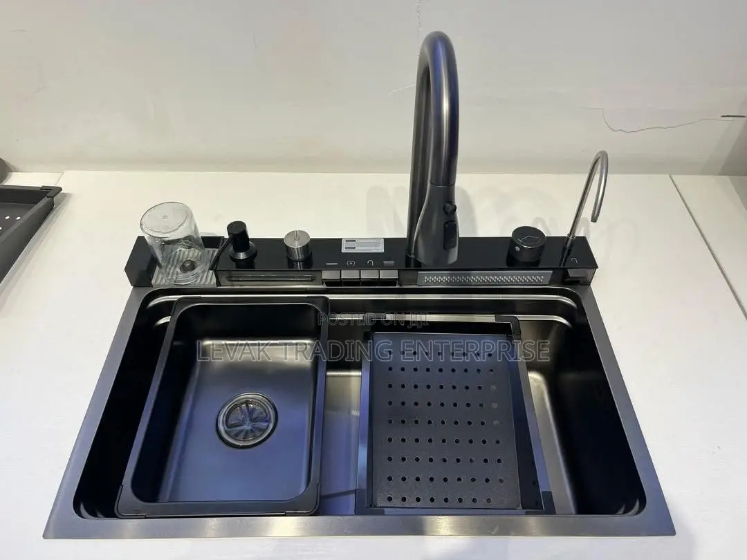 Water Fall Sink _ Black Digital- Piano Sink