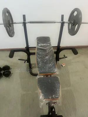 Bench, Barbell and 20kg Weight Set