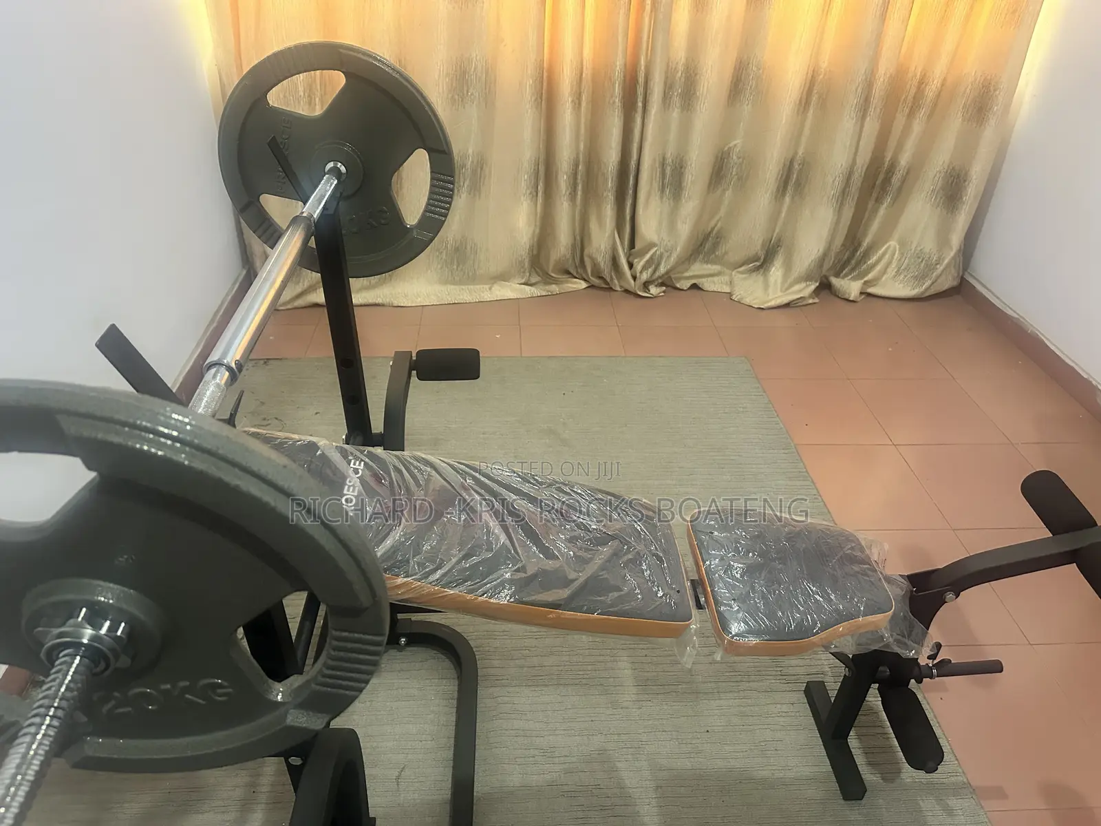 Bench, Barbell and 20kg Weight Set