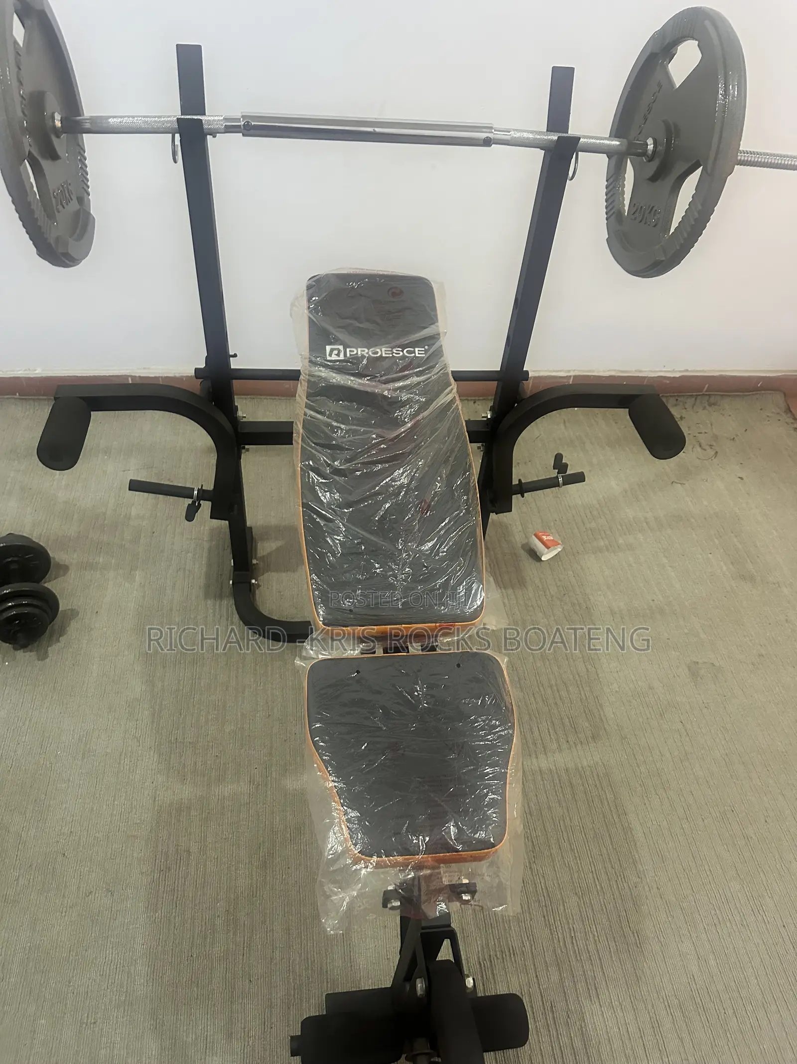 Bench, Barbell and 20kg Weight Set