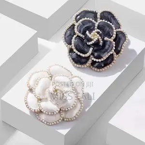 Noir Camellia Brooch