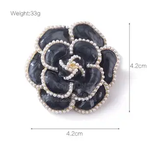 Noir Camellia Brooch