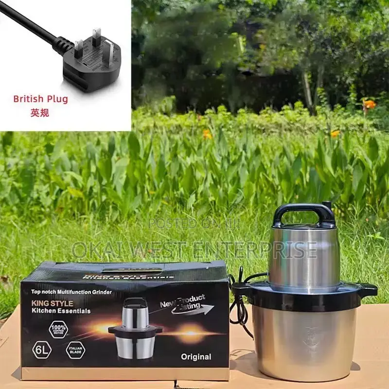 High-Capacity 6L Stainless Steel Electric Fufu Grinder & Mixer