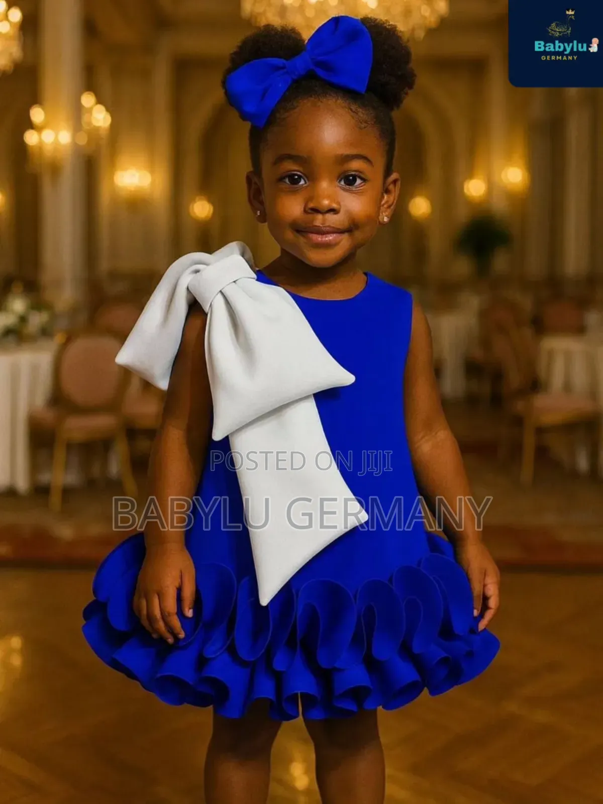 Trending Cute Blue Dress With Free Hair Band
