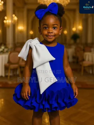 Trending Cute Blue Dress With Free Hair Band