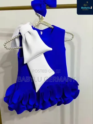Trending Cute Blue Dress With Free Hair Band