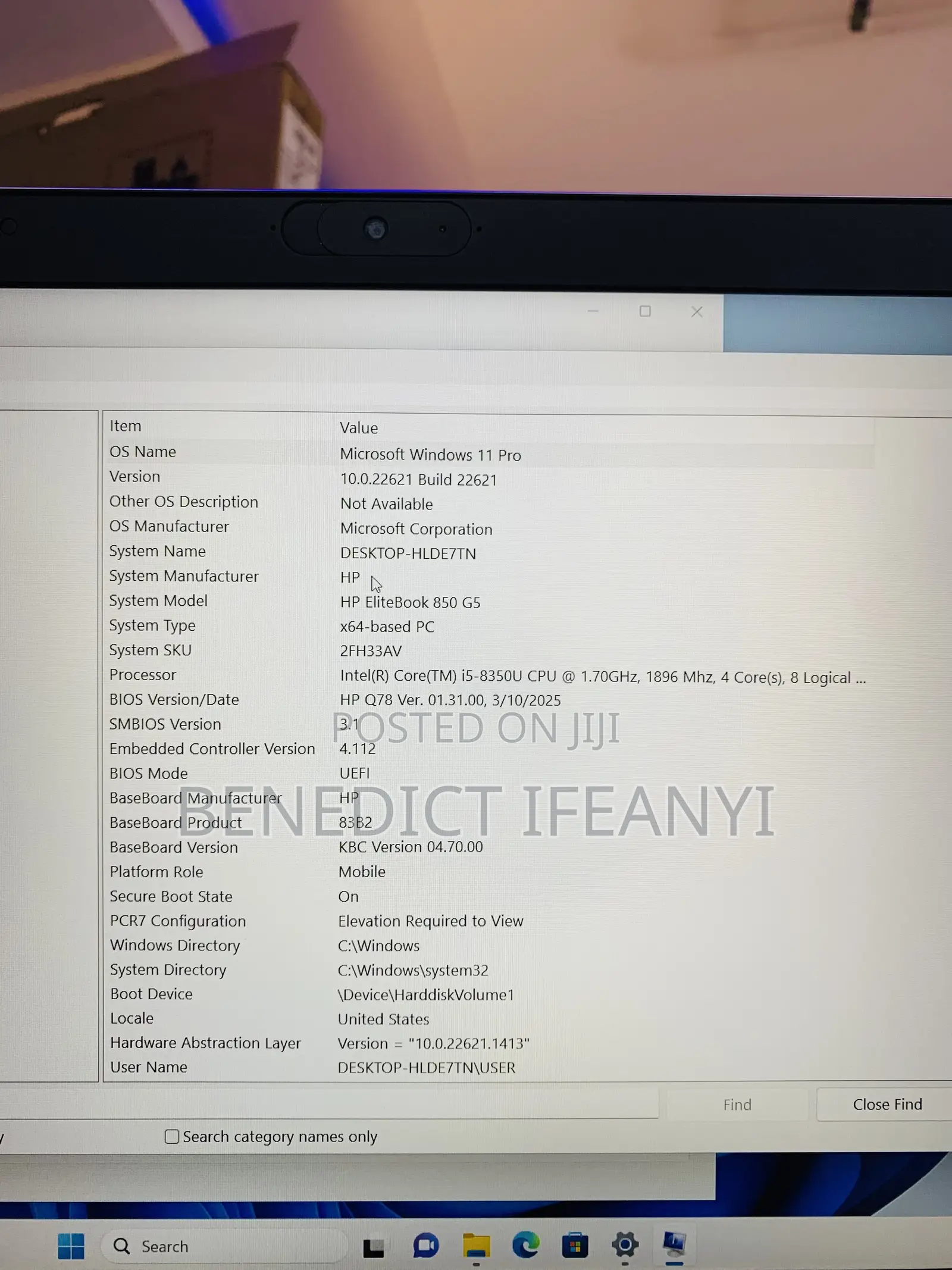 Laptop HP EliteBook 850 G5 8GB Intel Core i5 SSD 256GB