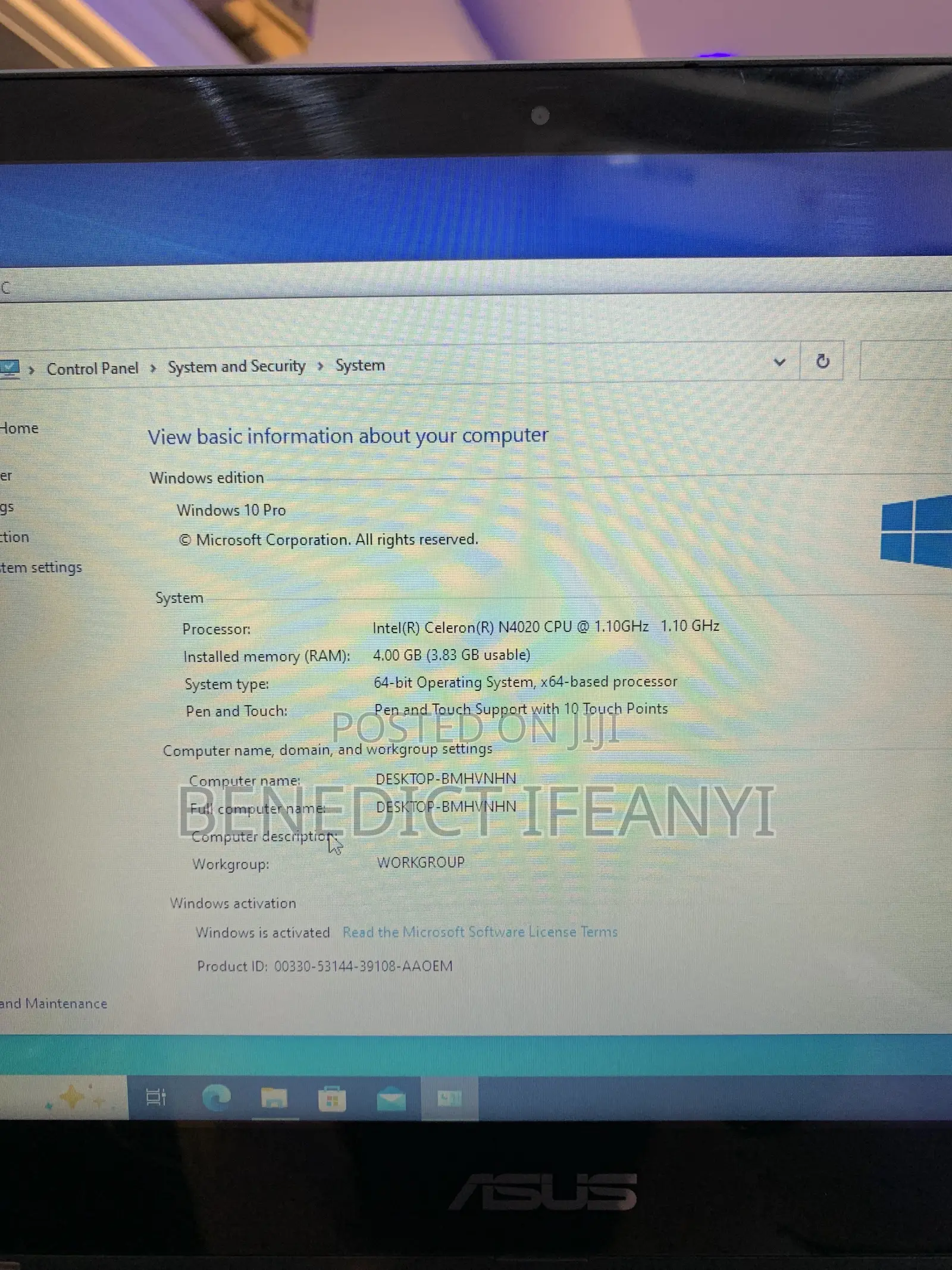 New Laptop Asus Vivobook 14 4GB Intel Pentium SSD 160GB
