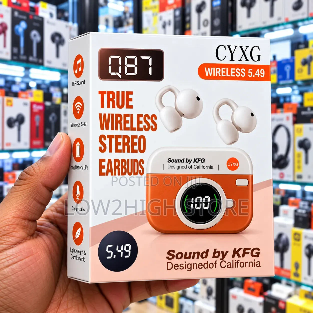 CYXG Q87 Hi-Fi TWS Bluetooth Earbuds Low2High