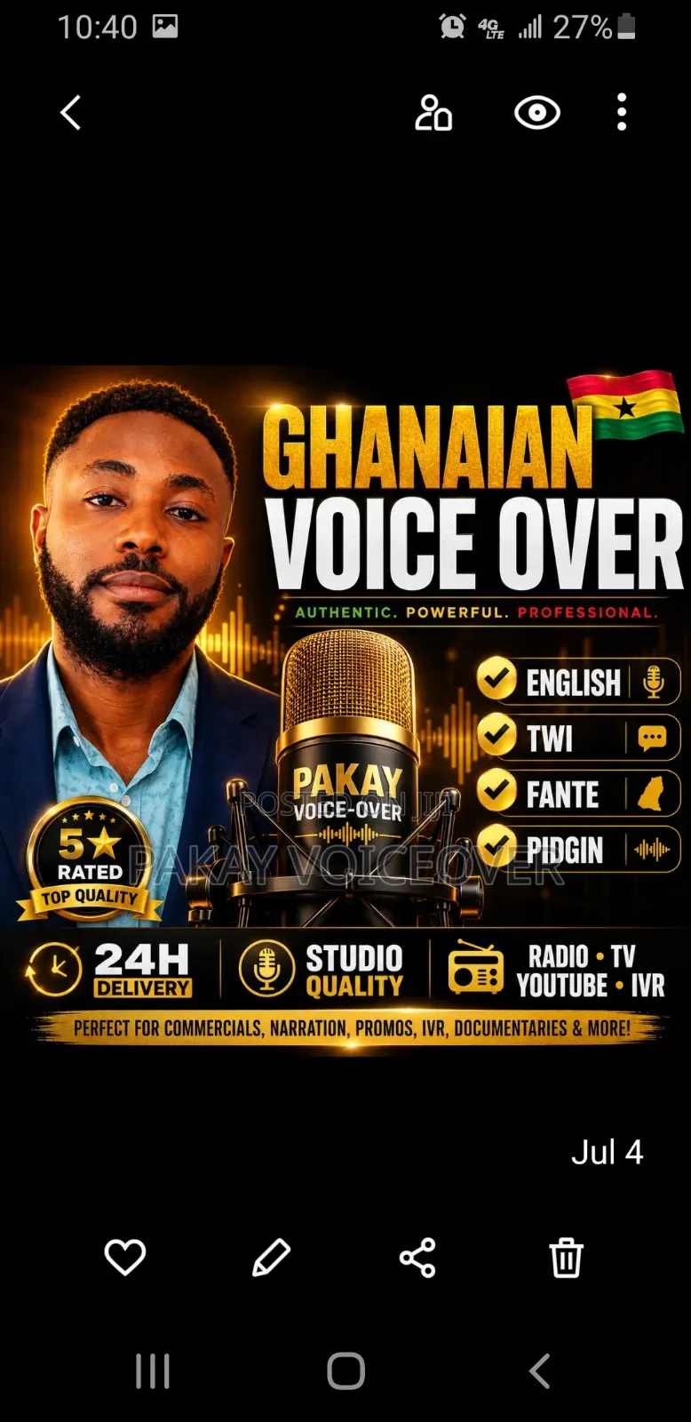 Ghanaian Twi Fante Voice-Over