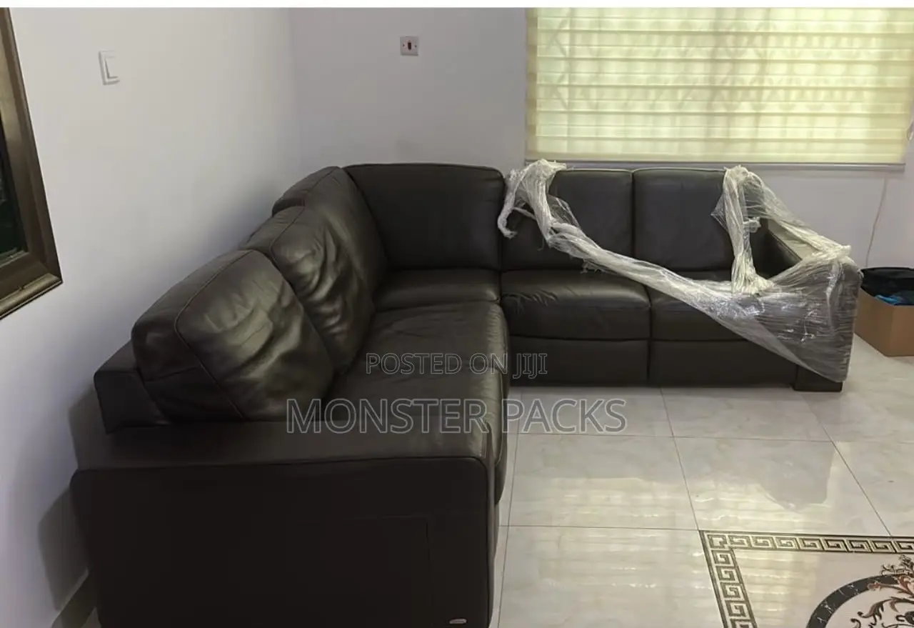 Leather L-Shaped Sectional Sofa Modern & Spacious