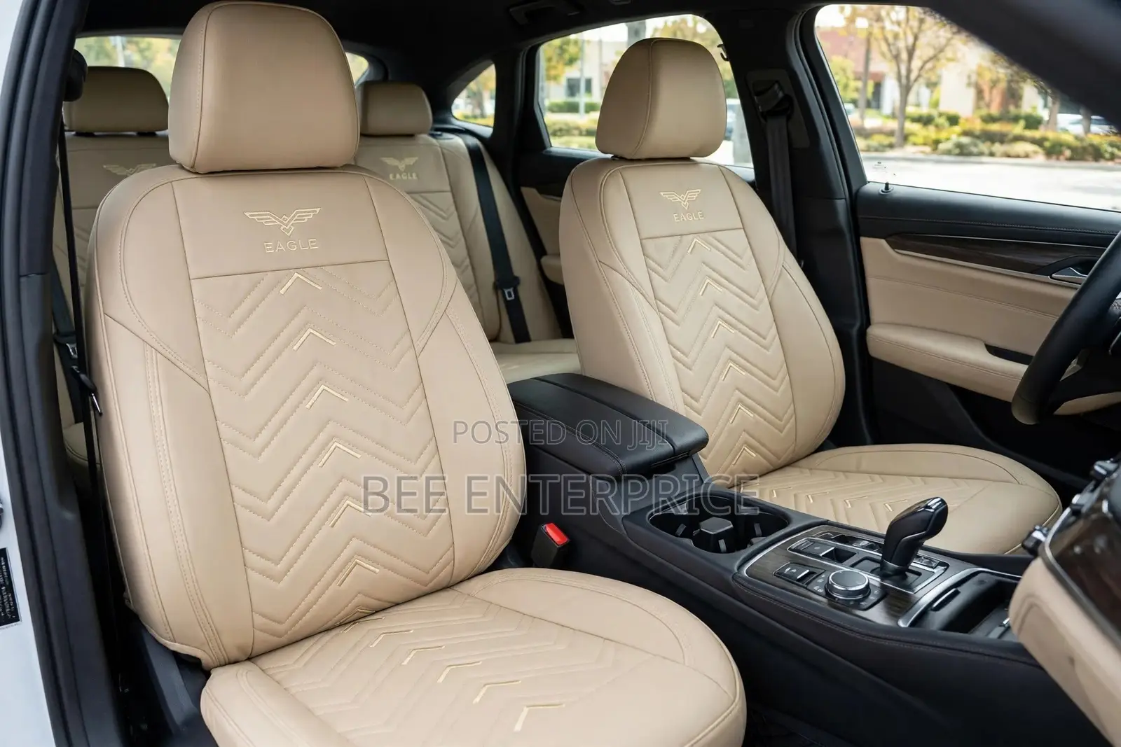 Premium Beige Leather Seat Cover -Full Set