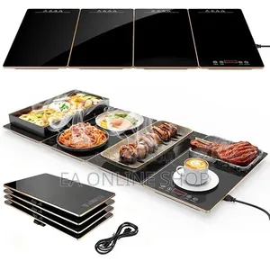 Electric Food Heating Plate 4 in 1 Set. Ceramic Potable Food Warmer