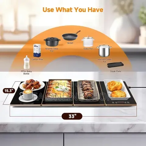 Electric Food Heating Plate 4 in 1 Set. Ceramic Potable Food Warmer
