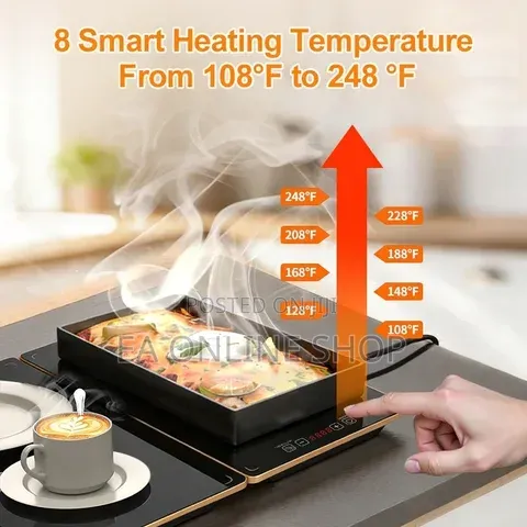 Electric Food Heating Plate 4 in 1 Set. Ceramic Potable Food Warmer