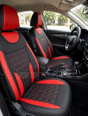 Red and Black Leather Seat Cover-Full Set